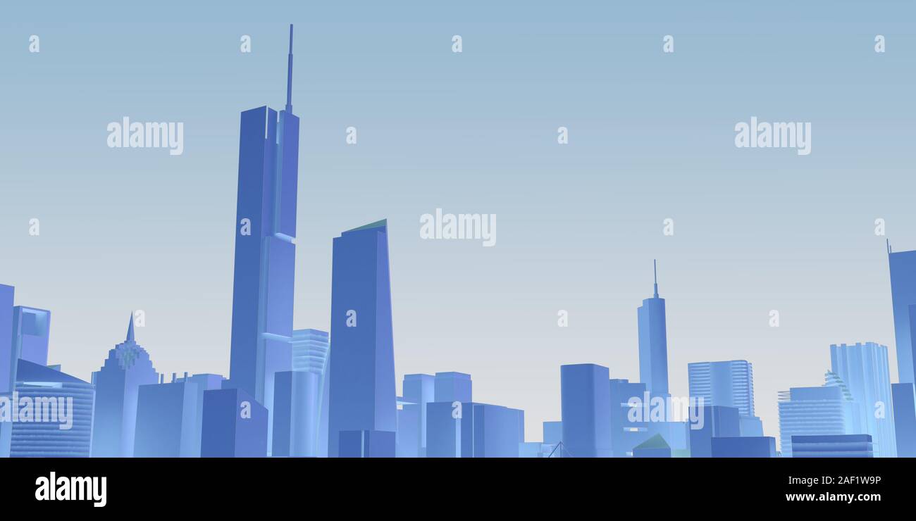 blue low poly cityscape. 3d rendering Stock Photo - Alamy