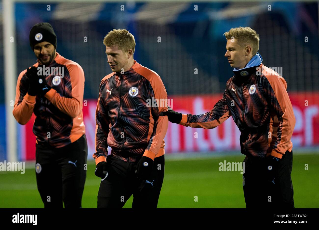 Zagreb, Croatia. 11th Dec, 2019. Riyad Mahrez of Manchester City, Kevin De Bruyne of Manchester