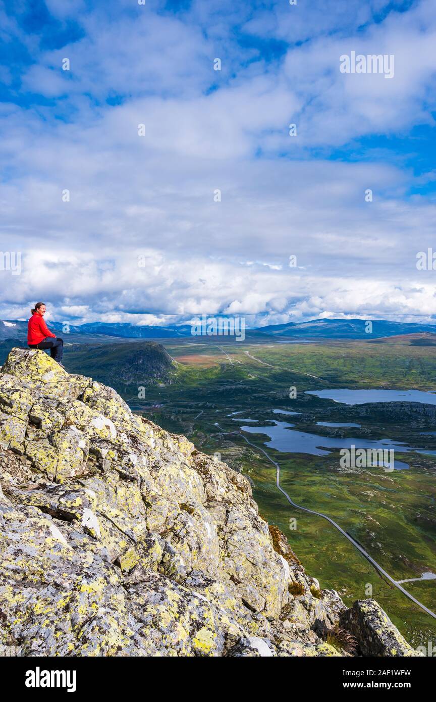 Female hiker side lake hi-res stock photography and images - Alamy