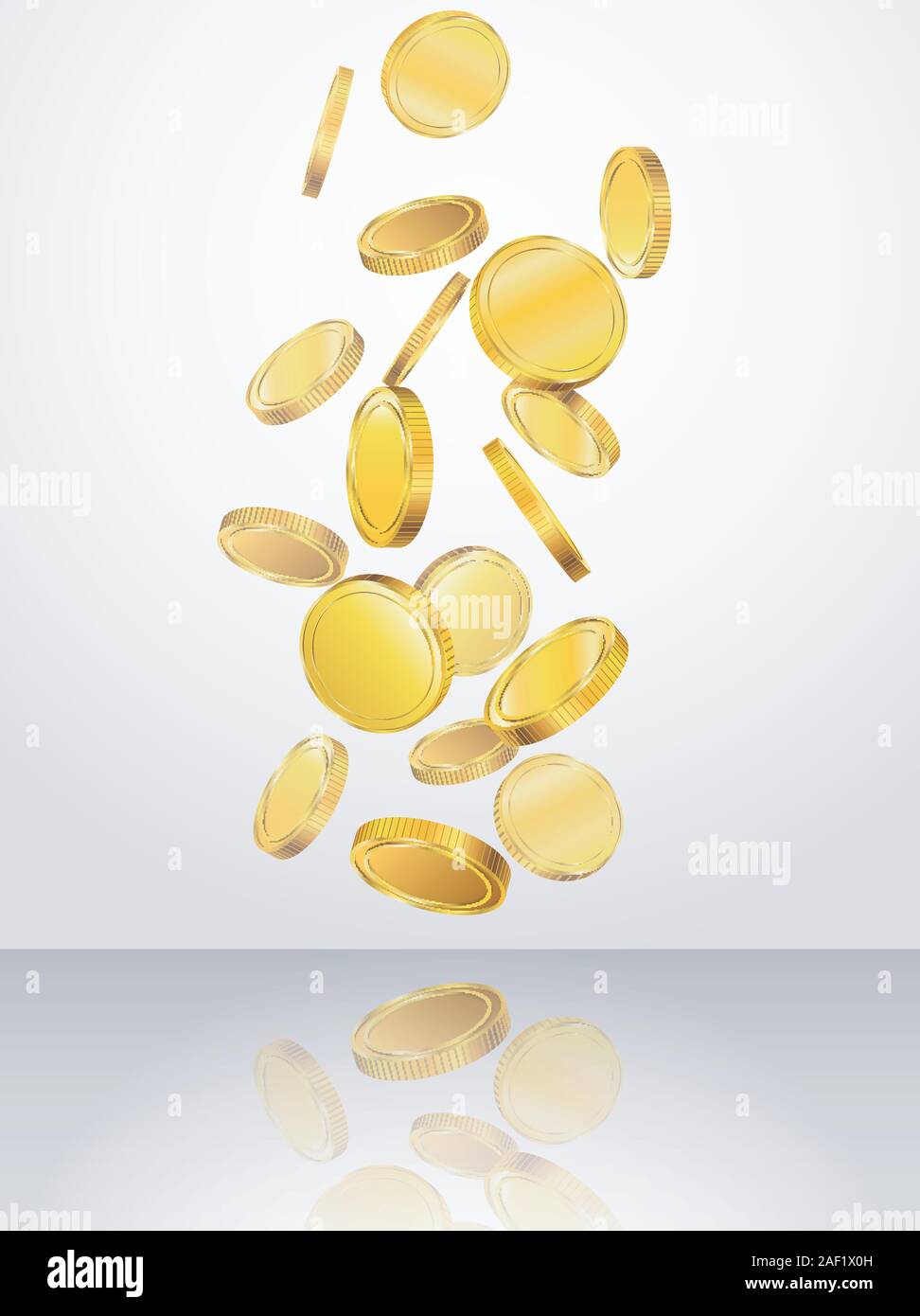 Conceptual design of falling golden coins Stock Vector Image & Art - Alamy