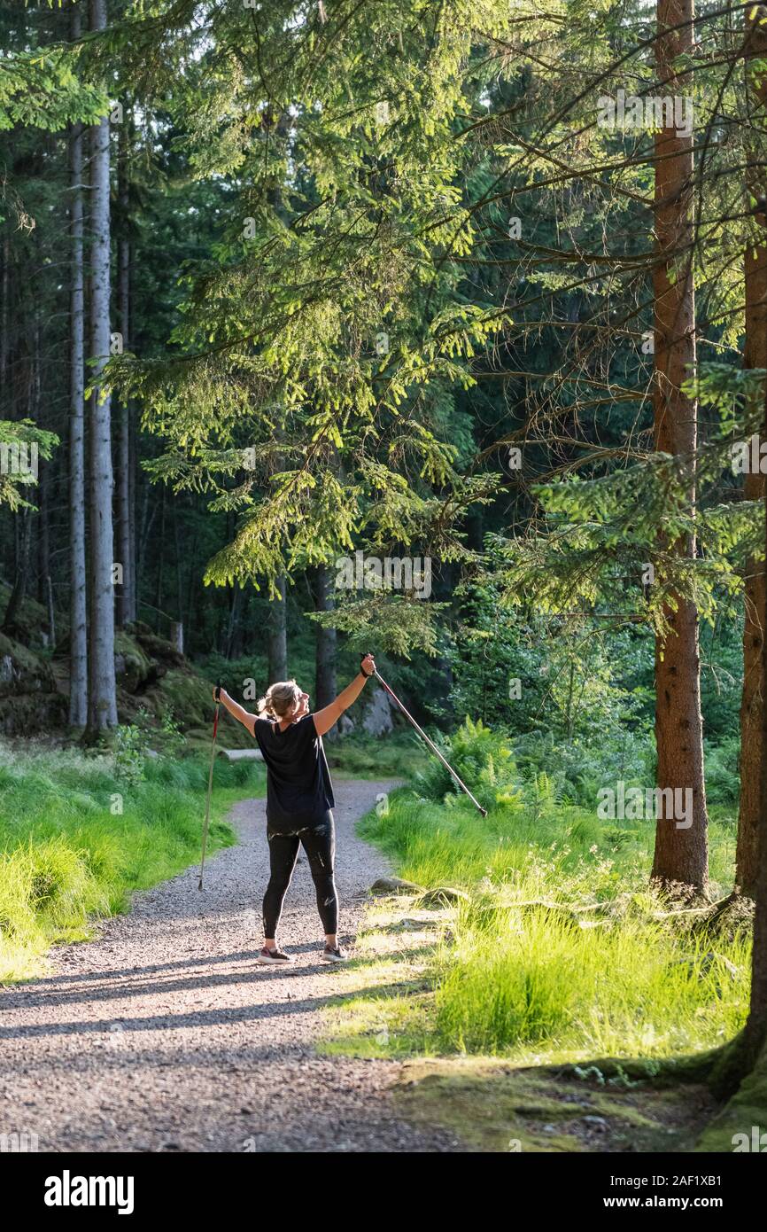 Mature woman forest walk hi-res stock photography and images - Alamy