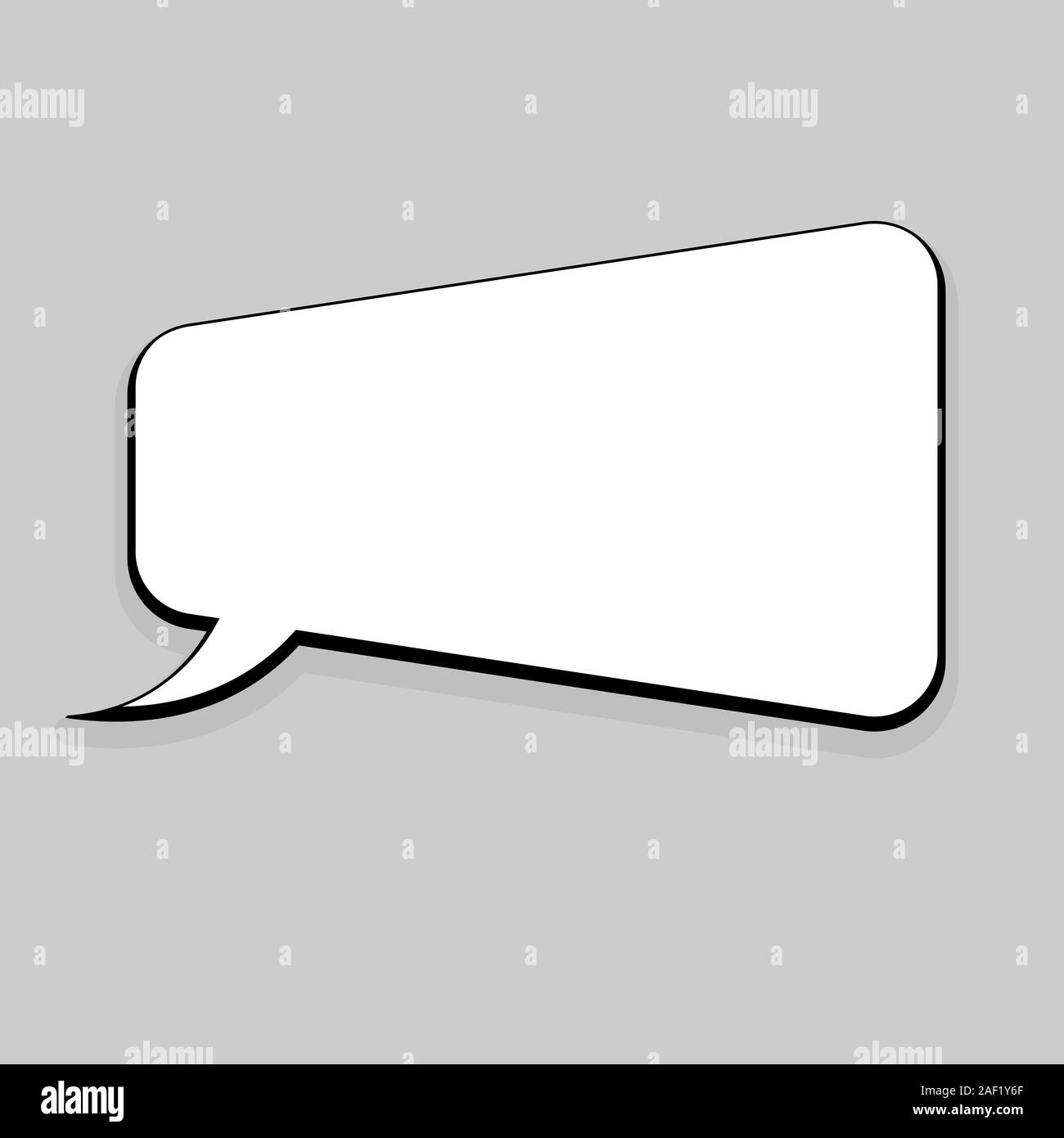 Speech bubble in comic book style. Blank message. Hand drawn doodle