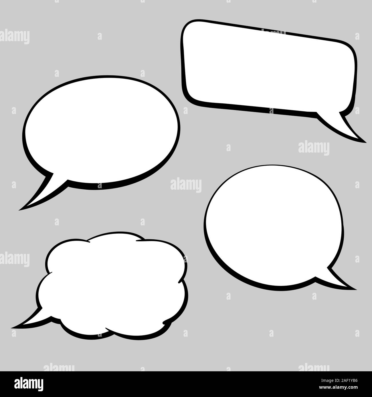 Speech bubbles. Hand drawn sketch in comic book style Stock Vector ...