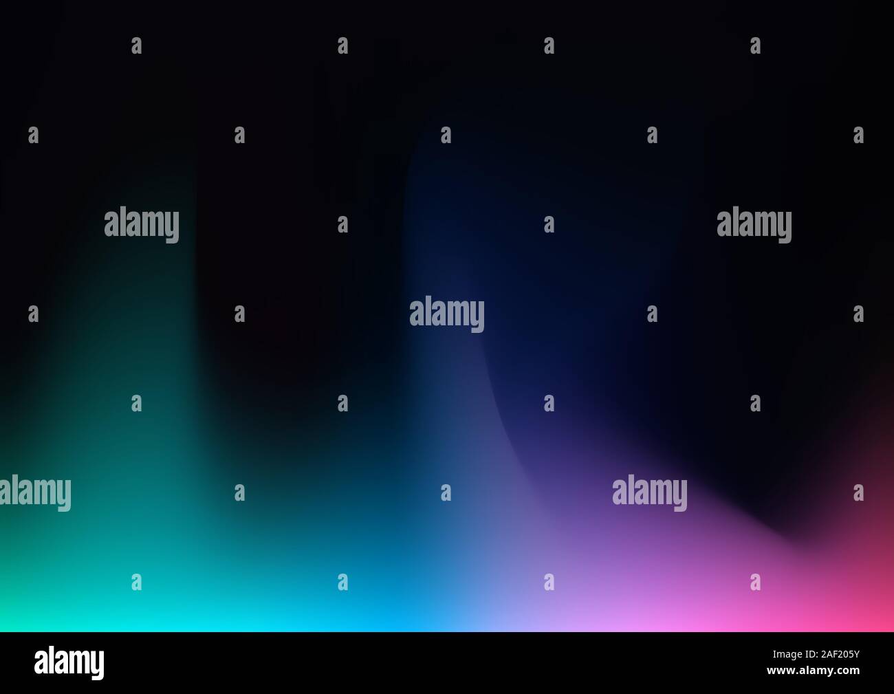 Abstract blurred gradient mesh on black background in bright colors with space for your text. Colorful smooth. You can use for wallpaper, banner web, Stock Vector