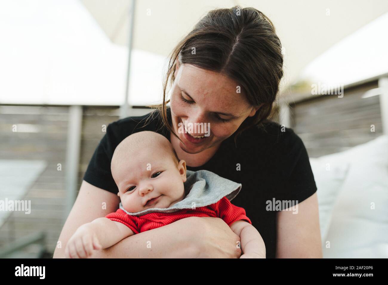 Mother with baby daughter Stock Photo