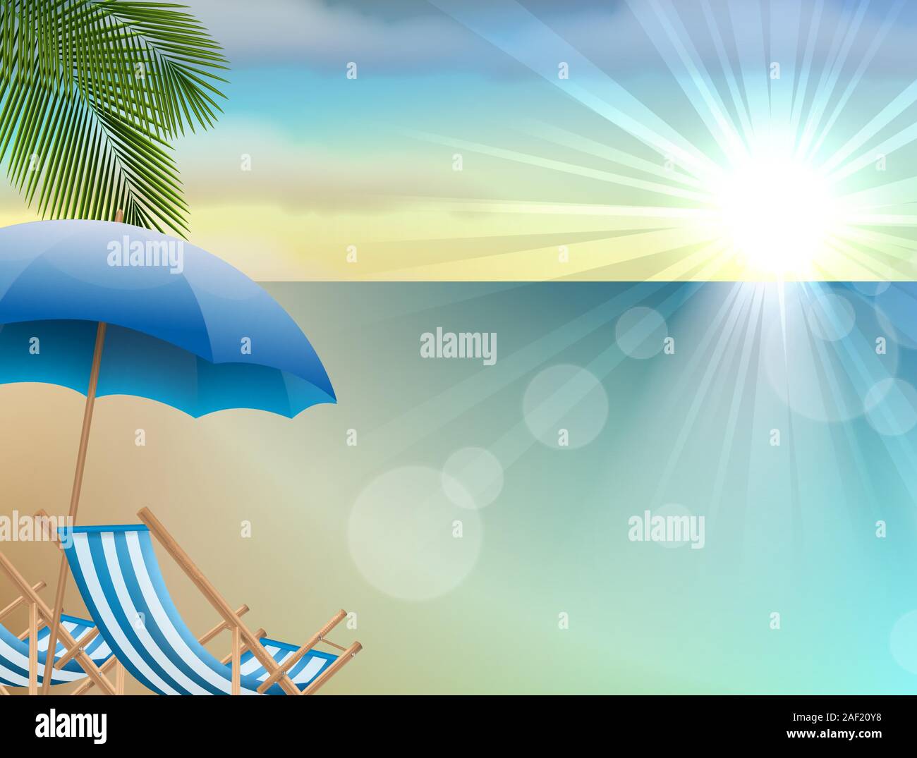 Illustration the daytime summer background on beach Stock Vector Image ...