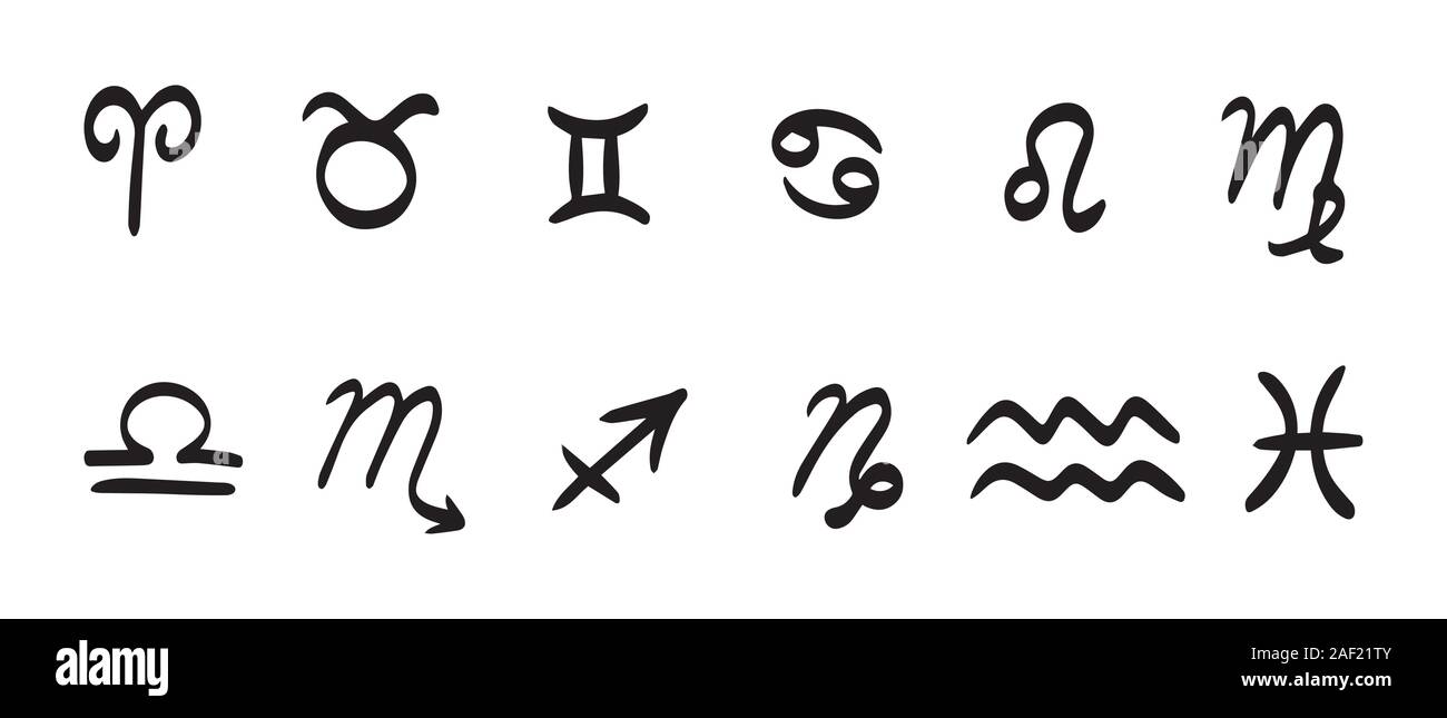 Zodiac signs. Zodiac vector symbols collection set Stock Vector Image ...