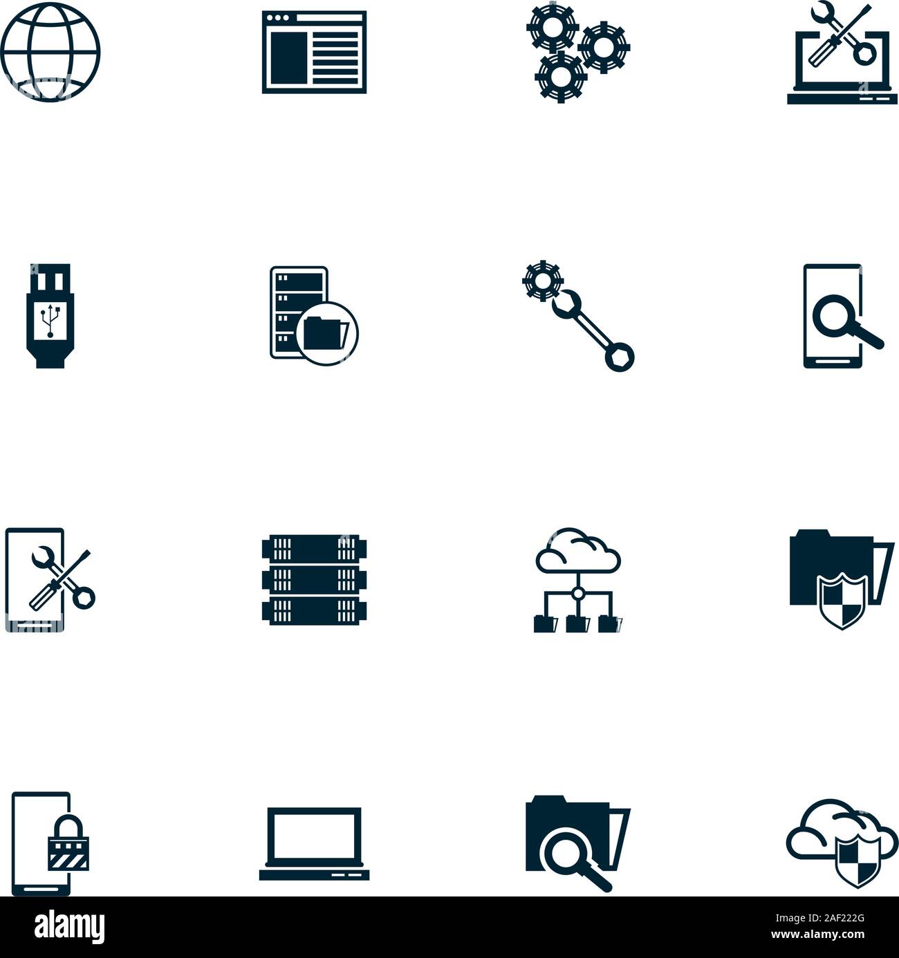 bundle of data center set icons Stock Vector Image & Art - Alamy