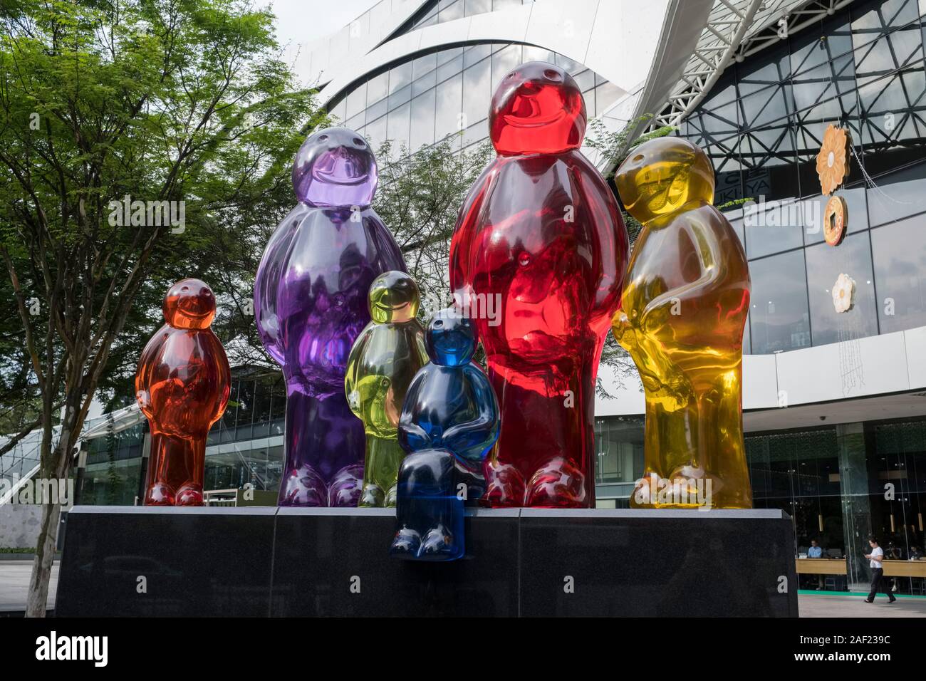 Singapore, Jelly Baby Family, a sculpture by artist Mauro Perucchetti
