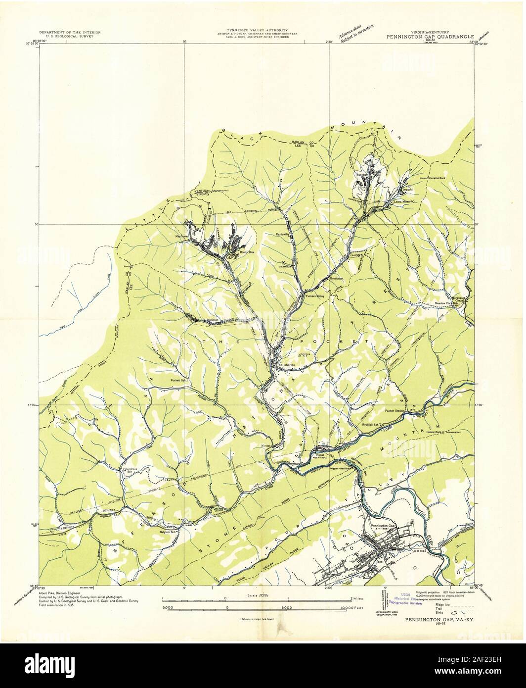 VA Pennington Gap 186262 1935 24000 Stock Photo Alamy