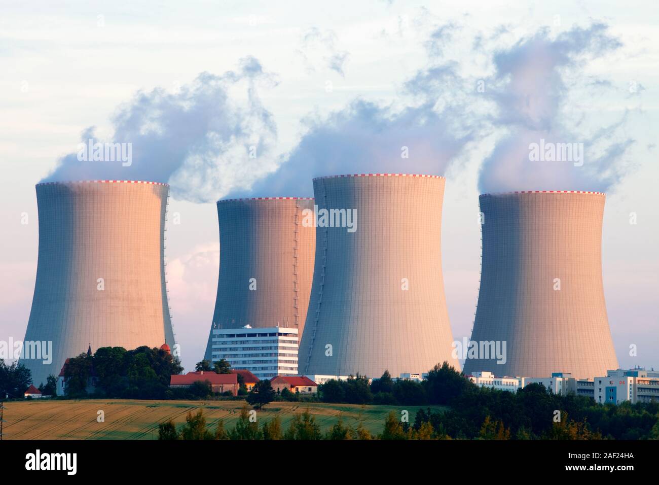 nuclear power plant temelin in czech republic Stock Photo