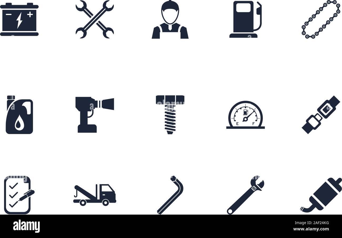 bundle of mechanic set icons Stock Vector Image & Art - Alamy