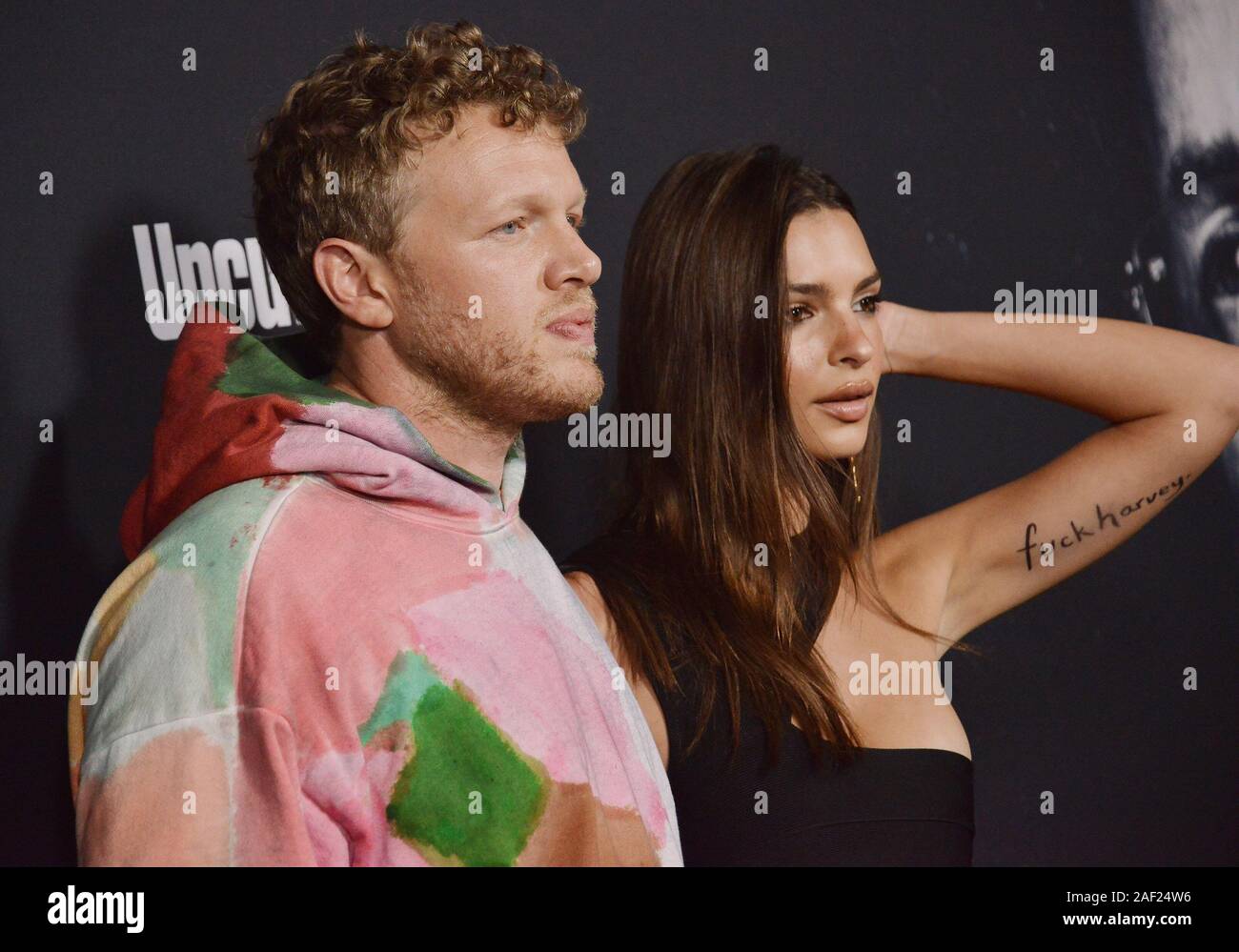 Los Angeles, USA. 11th Dec, 2019. Sebastian Bear McClard and Emily Ratajkowski at the UNCUT GEMS Los Angeles Premiere held at the ArcLight Cinerama Dome in Los Angeles, CA on Wednesday, ?December 11, 2019. (Photo By Sthanlee B. Mirador/Sipa USA) Credit: Sipa USA/Alamy Live News Stock Photo