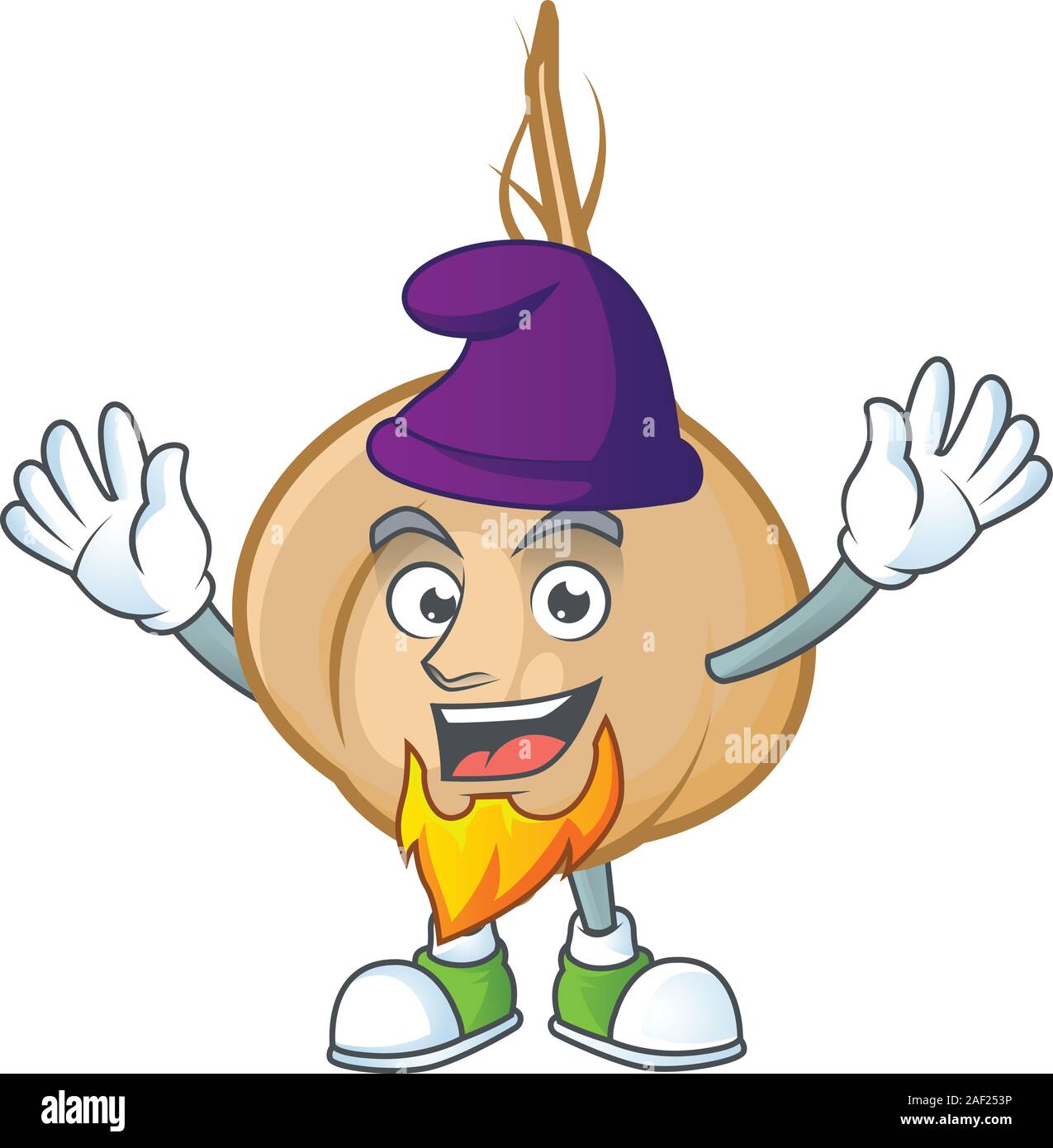 Jicama mascot cartoon style as an Elf Stock Vector
