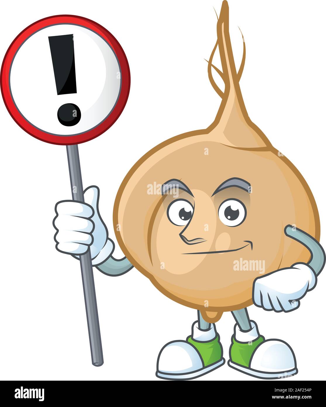 Cartoon style of jicama with sign in his hand Stock Vector Image & Art