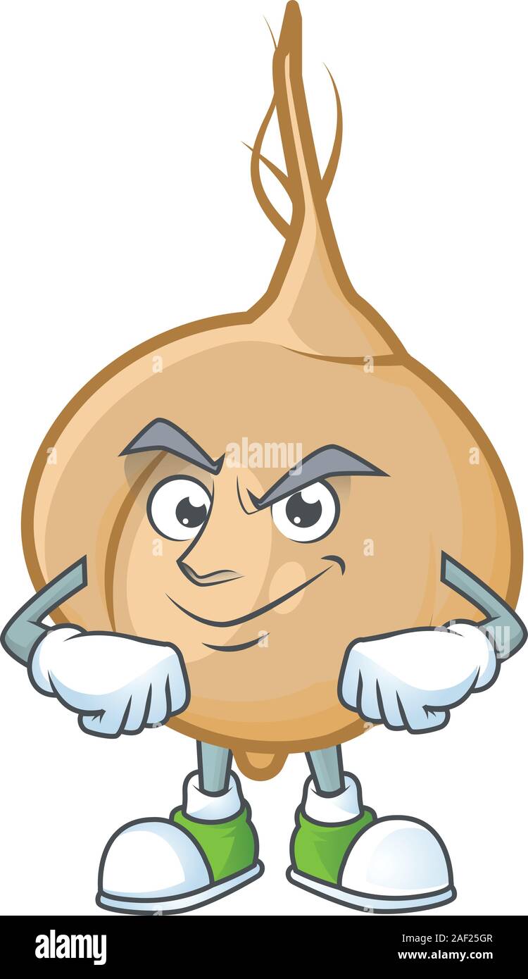Jicama mascot cartoon style with Smirking face Stock Vector