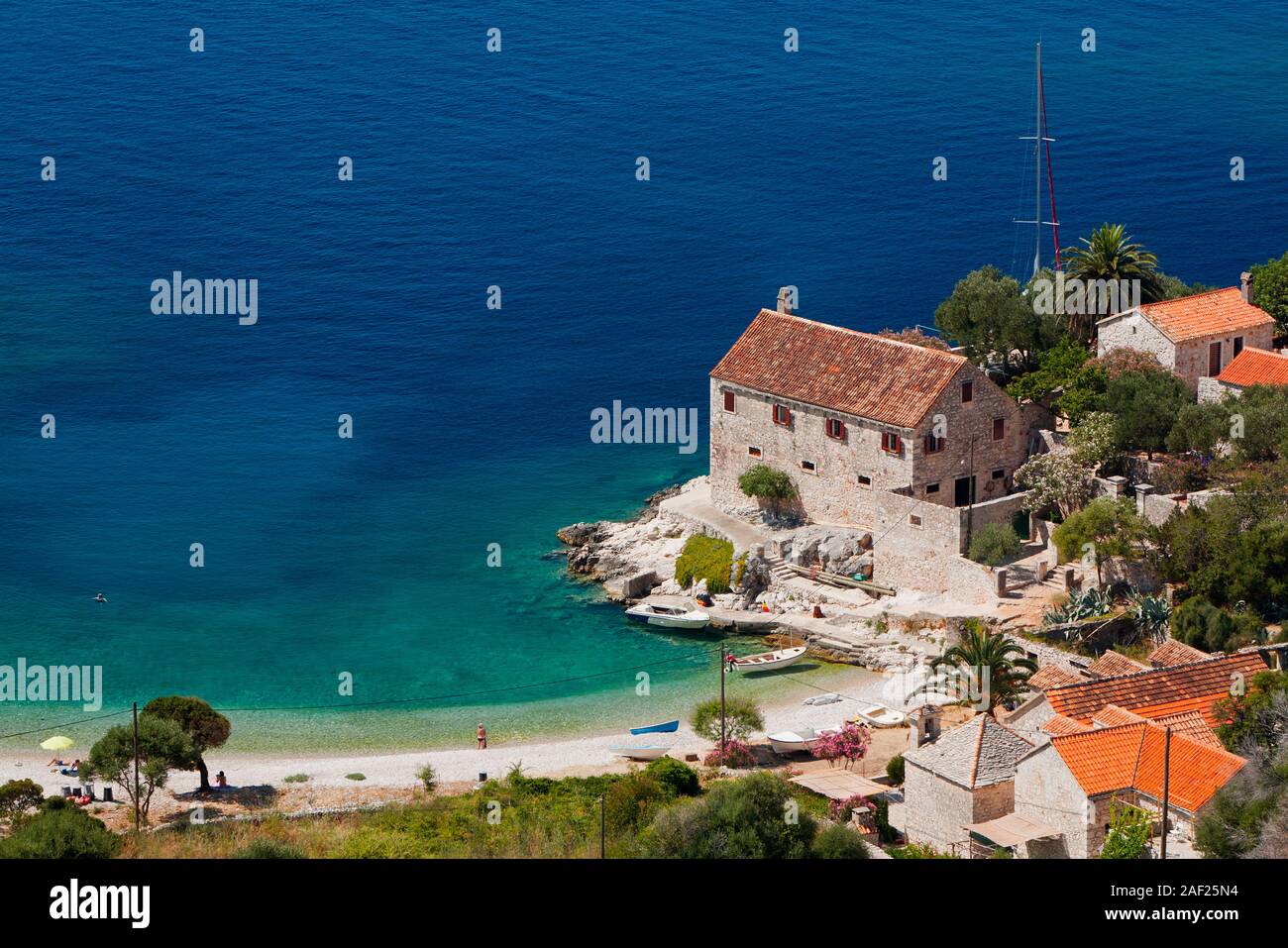 Dubovica beach, island Hvar, Croatia Stock Photo