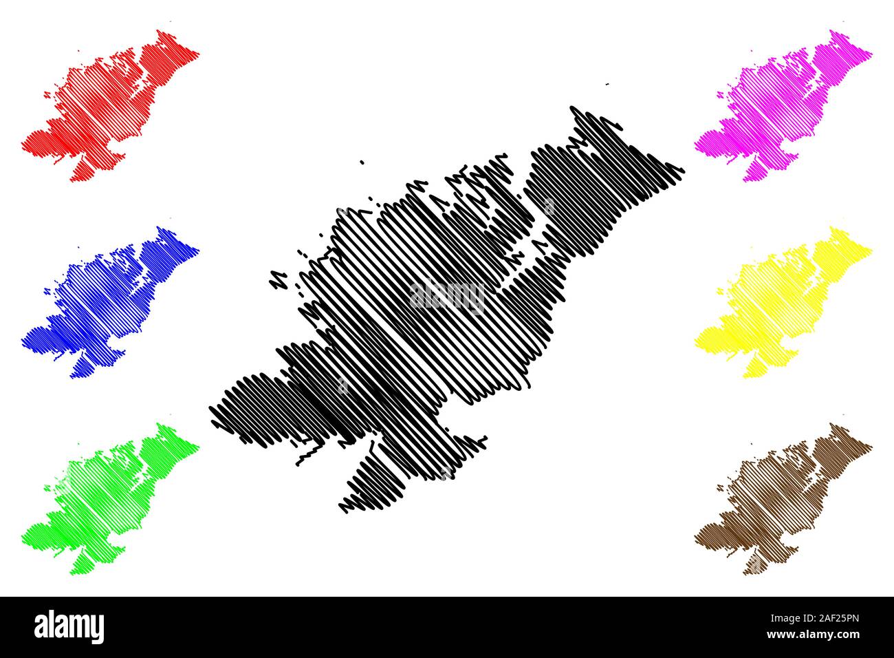 Donegal County Council (Republic of Ireland, Counties of Ireland) map vector illustration, scribble sketch Donegal map Stock Vector