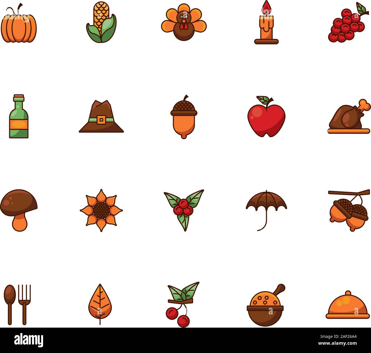 bundle of thanksgiving set icons Stock Vector Image & Art - Alamy