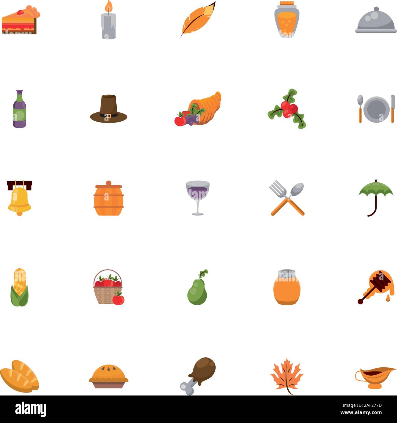 bundle of thanksgiving set icons Stock Vector