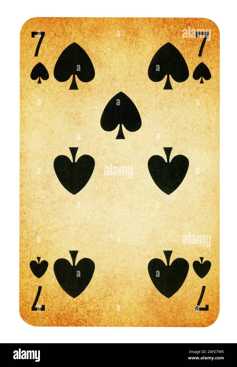 Seven of Spades playing card - isolated on white (clipping path