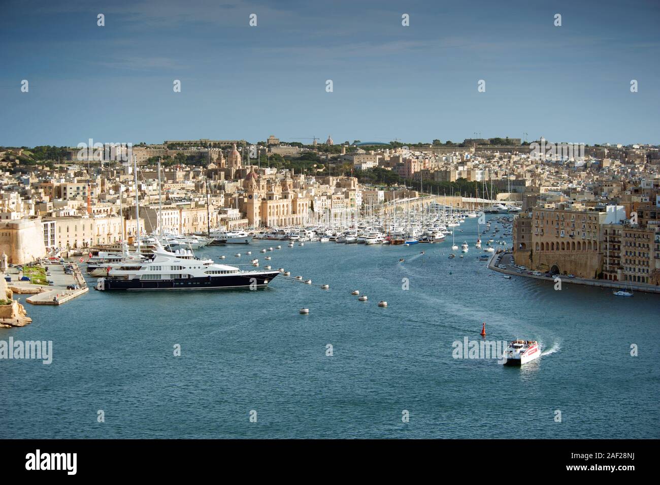 View across to the Three Cities, Malta Stock Photo