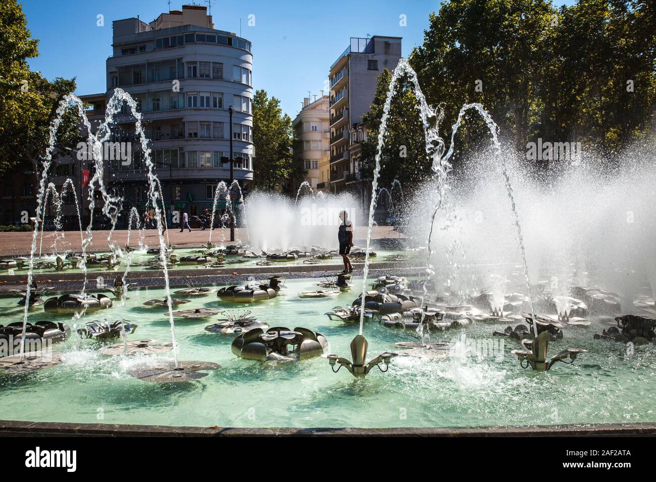 Perpignan (south of France):  The Maillol fountain in the heart of the Dina Vierny area Stock Photo
