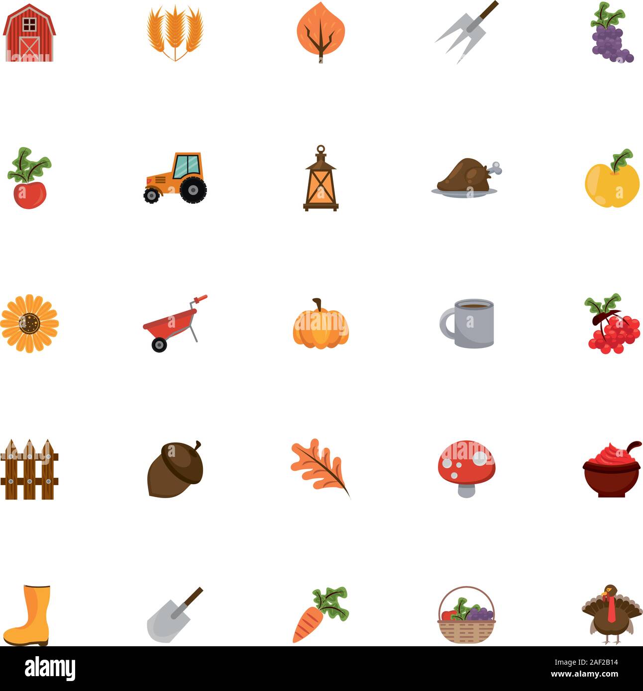 bundle of thanksgiving set icons Stock Vector