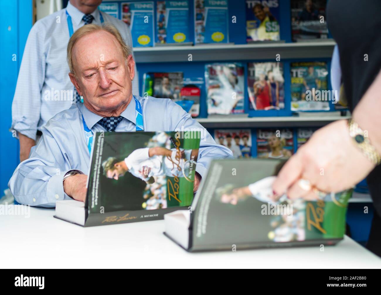 Rod Laver book signing for his new book Stock Photo