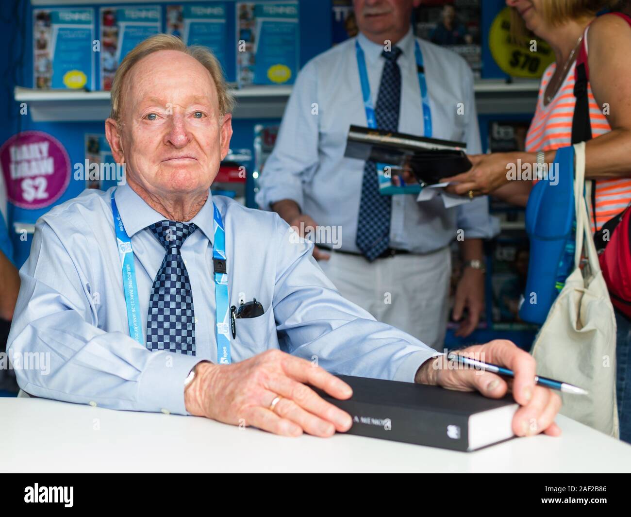 Rod Laver book signing for his new book Stock Photo