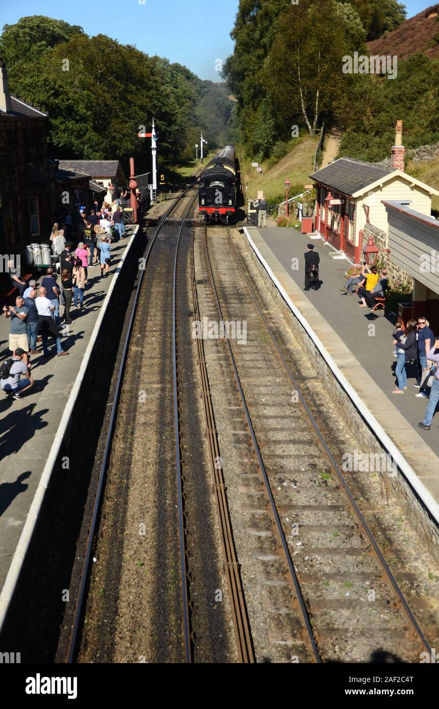 vintage steam train Stock Photo