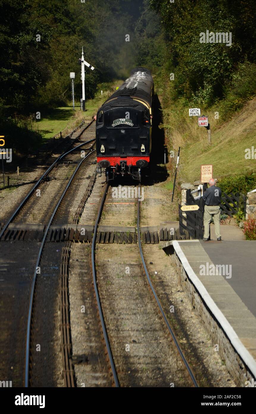 vintage steam train Stock Photo