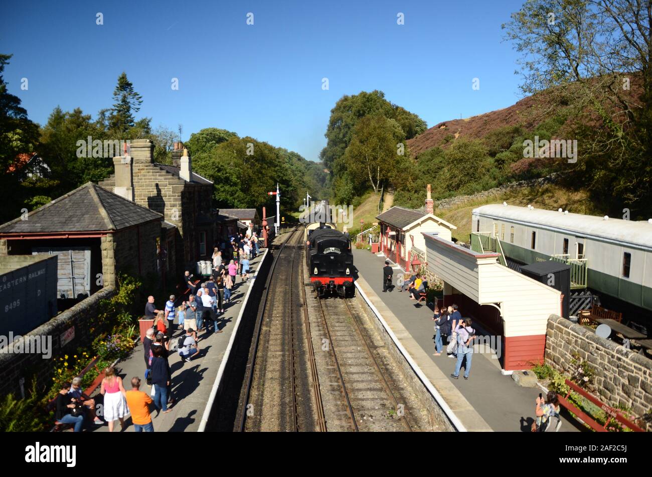 vintage steam train Stock Photo