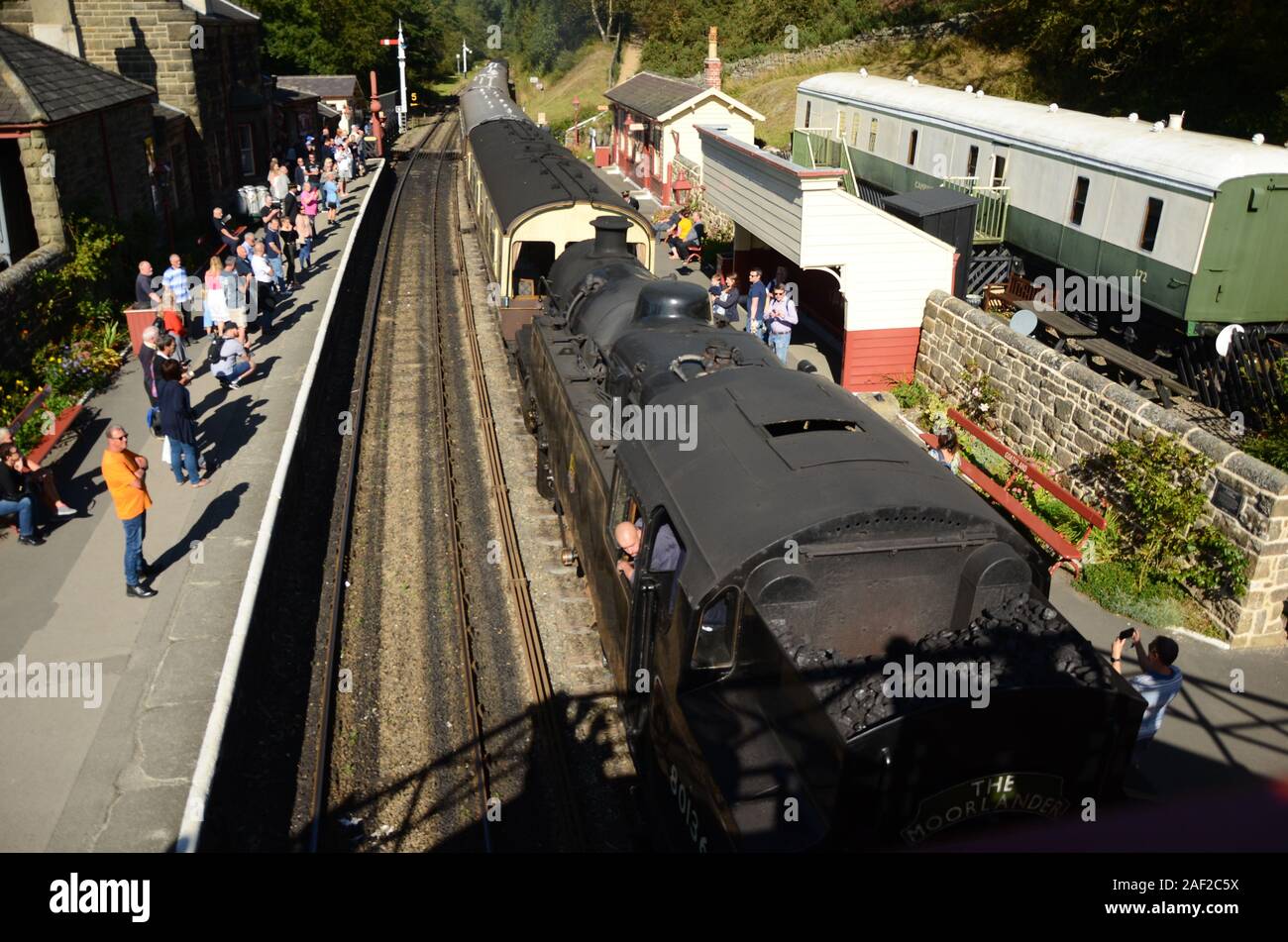 vintage steam train Stock Photo