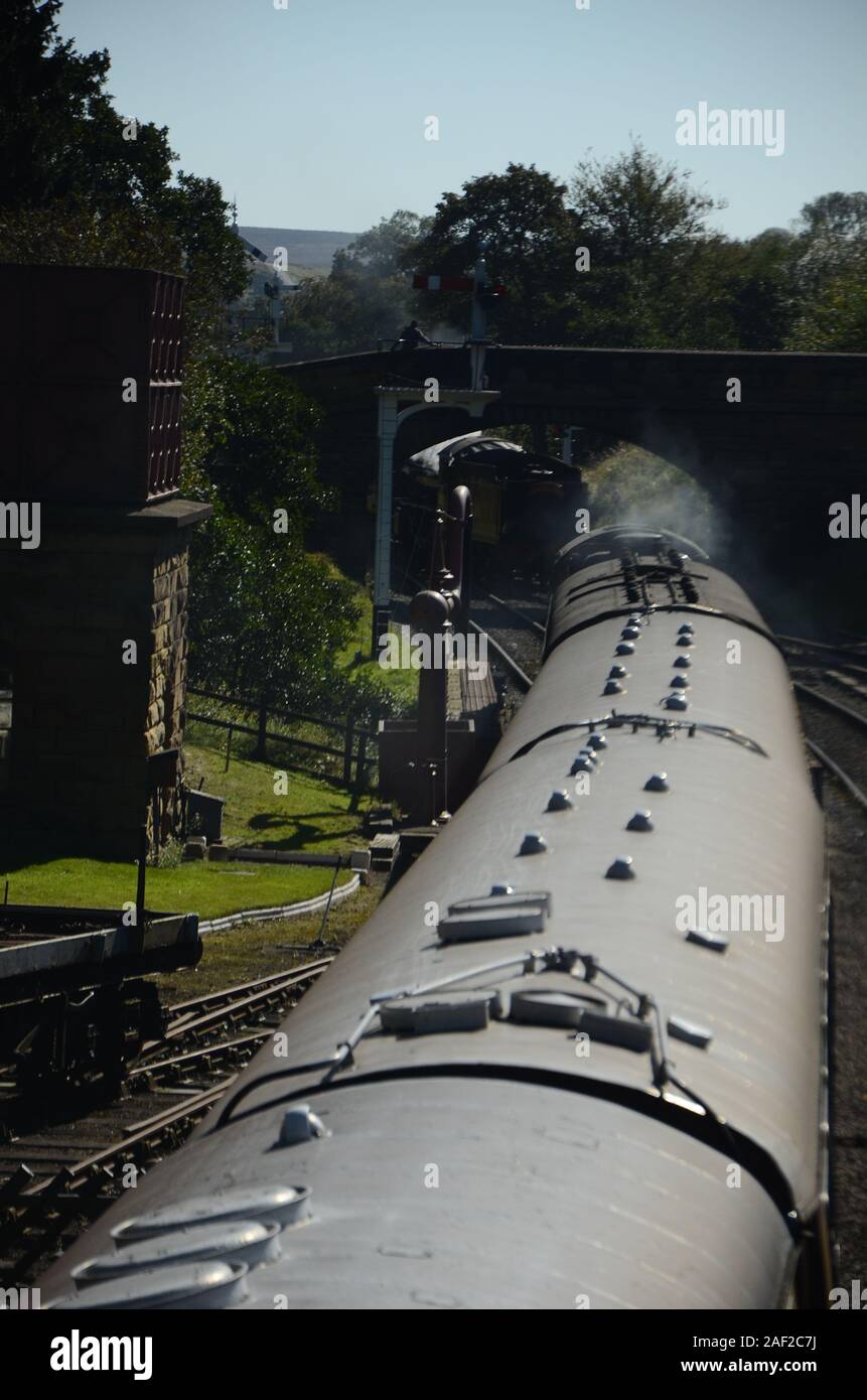 steam train at Goathland railway station Stock Photo