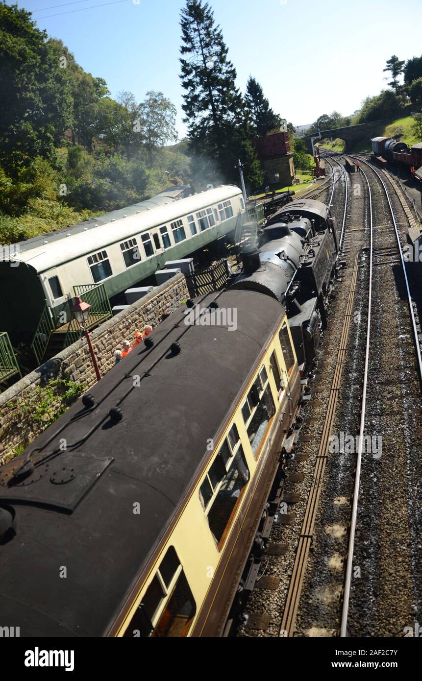 vintage steam train Stock Photo