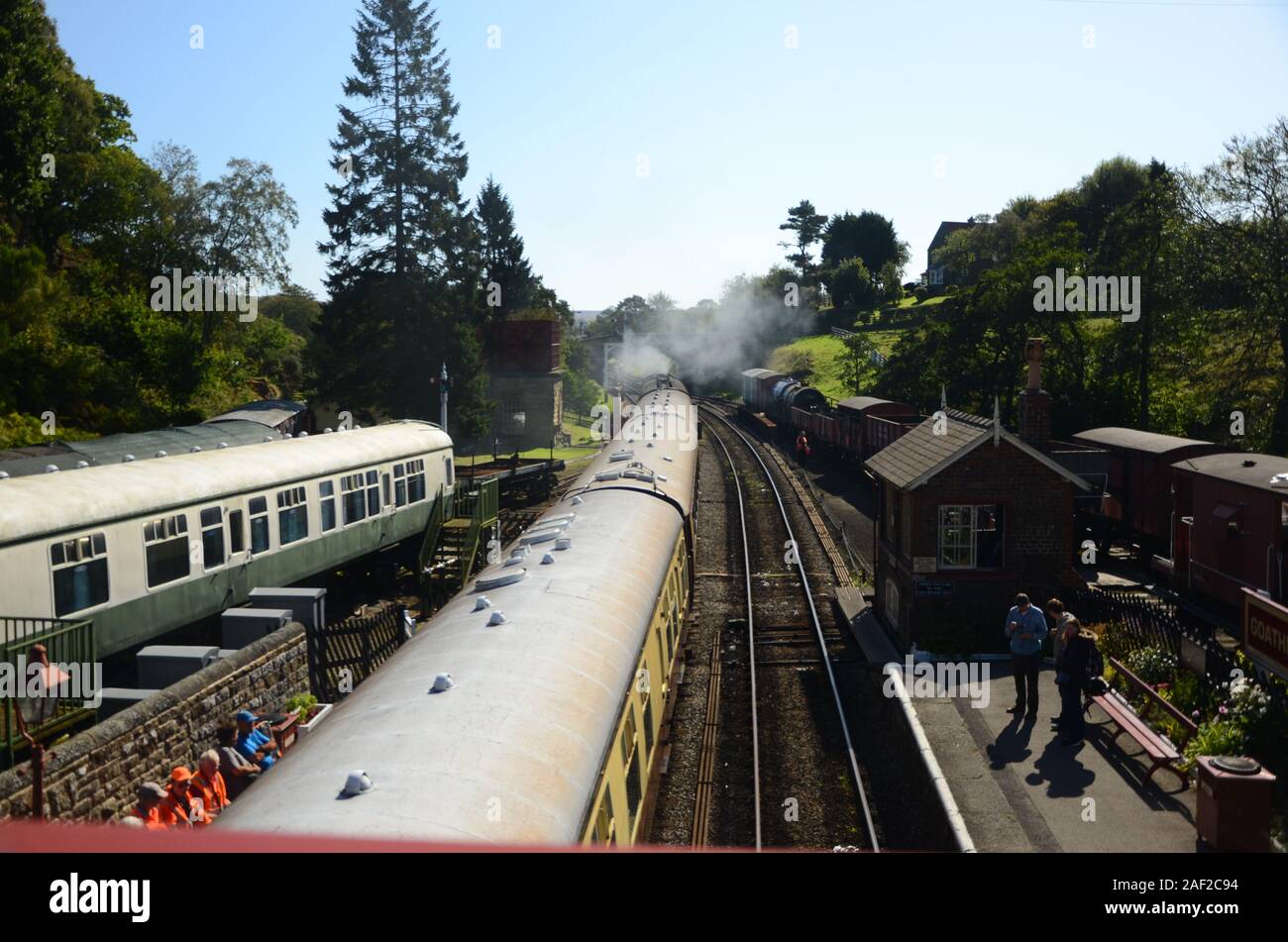 steam train at Goathland railway station Stock Photo