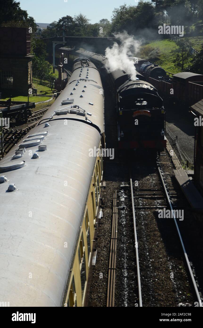 steam train at Goathland railway station Stock Photo