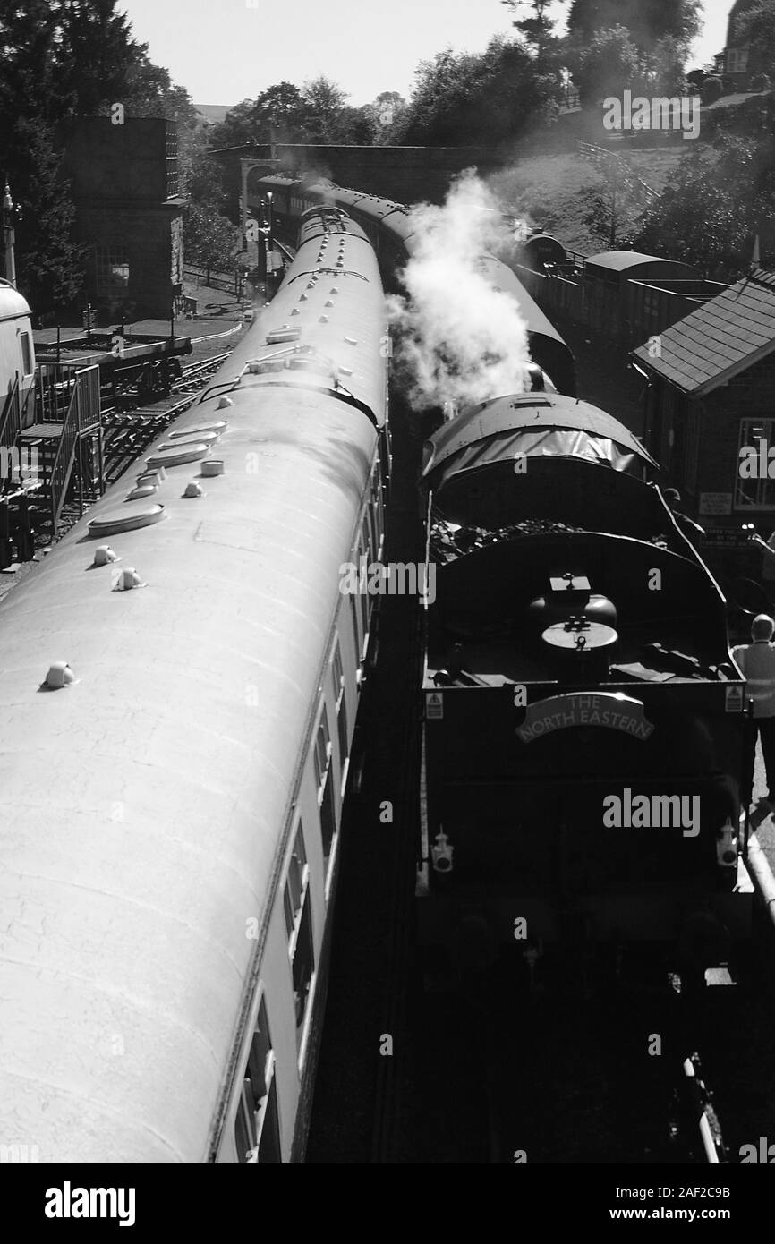 vintage steam train Stock Photo