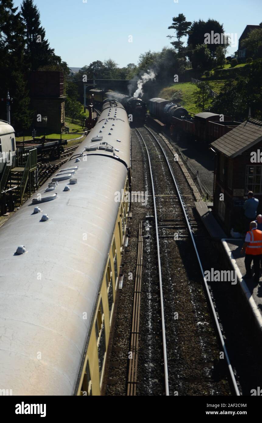 steam train at Goathland railway station Stock Photo