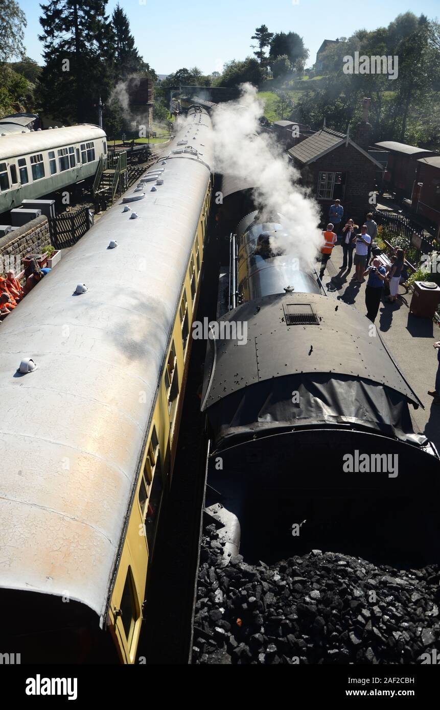 steam train at Goathland railway station Stock Photo