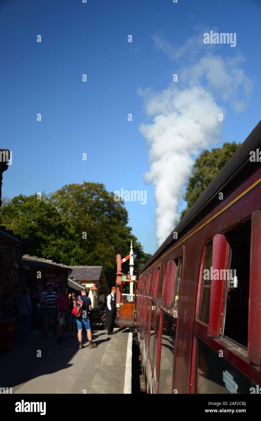 steam train at Goathland railway station Stock Photo