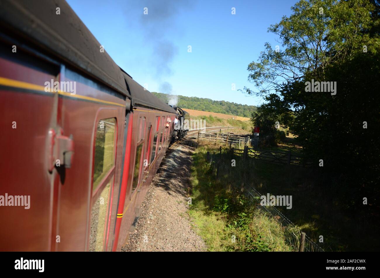 vintage steam train Stock Photo
