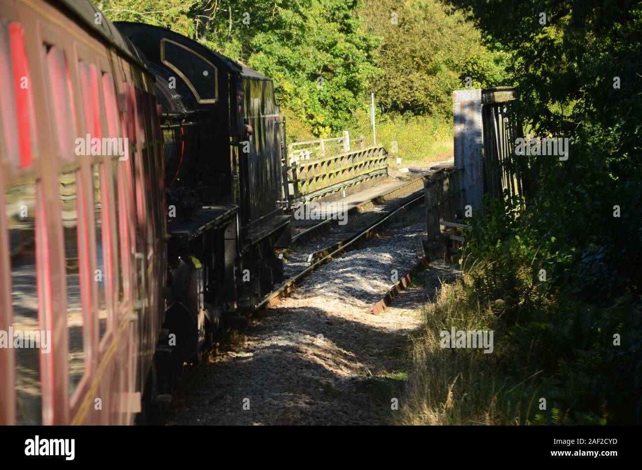 vintage steam train Stock Photo