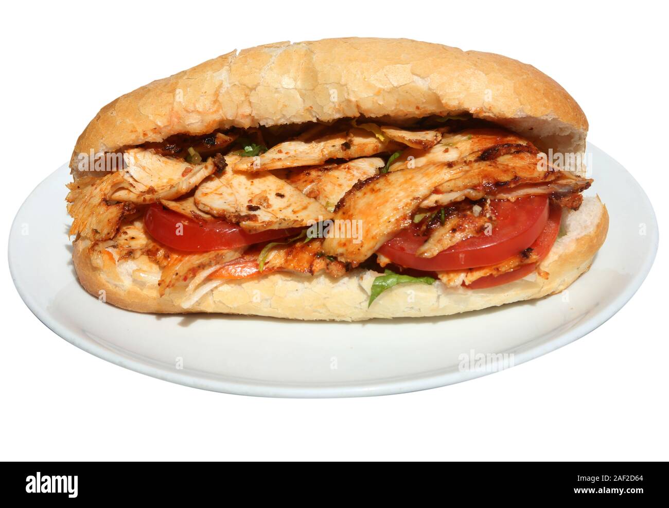 Chicken in Bread Stock Photo Alamy