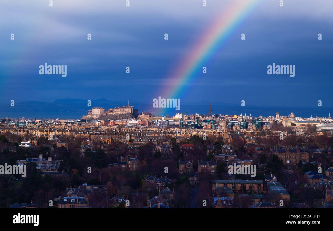 A view over the Scottish capital, Edinburgh Stock Photo