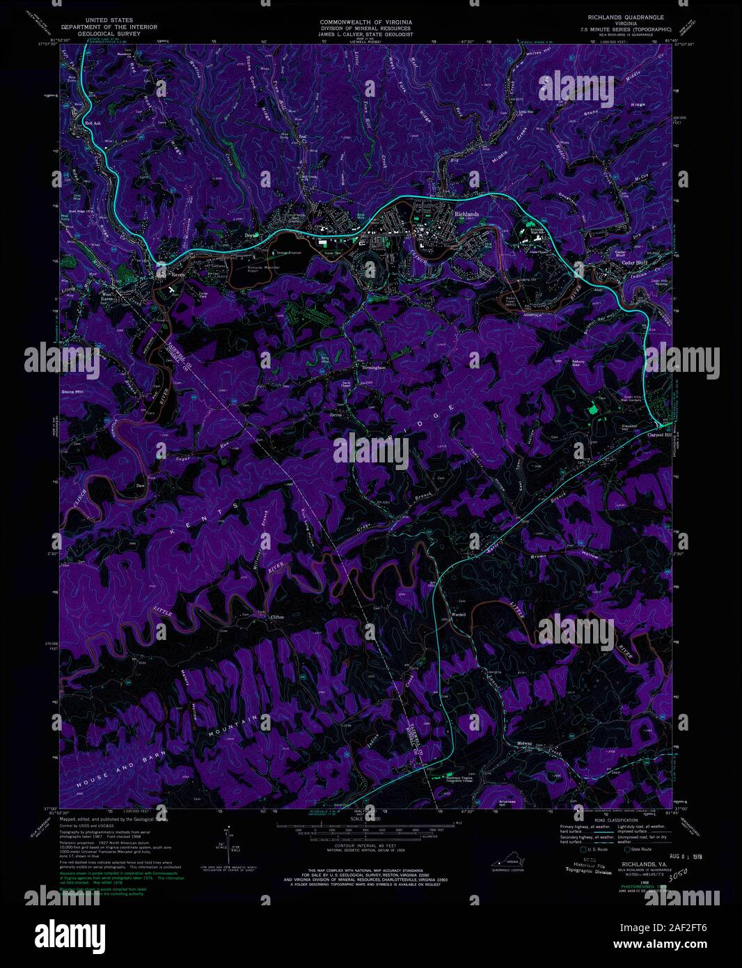 Map of richlands hires stock photography and images Alamy
