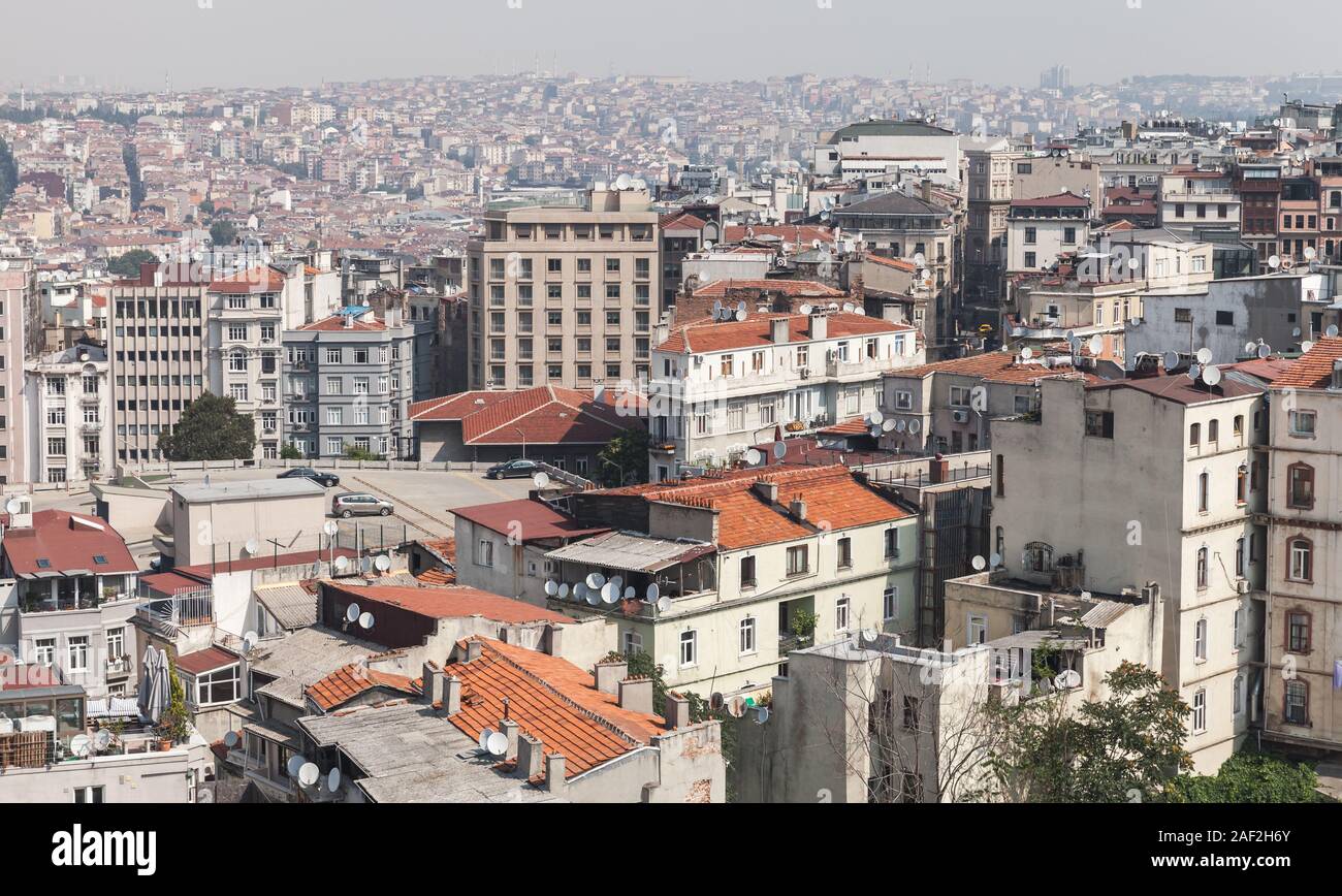 Istanbul, Turkey. Aerial cityscape with old and new living houses Stock Photo