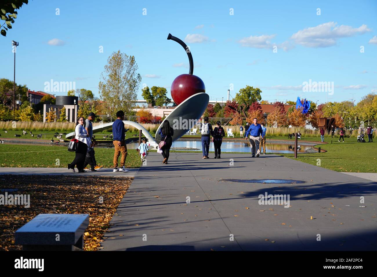 The Spoonbridge and Cherry at the Minneapolis Sculpture Garden. It is