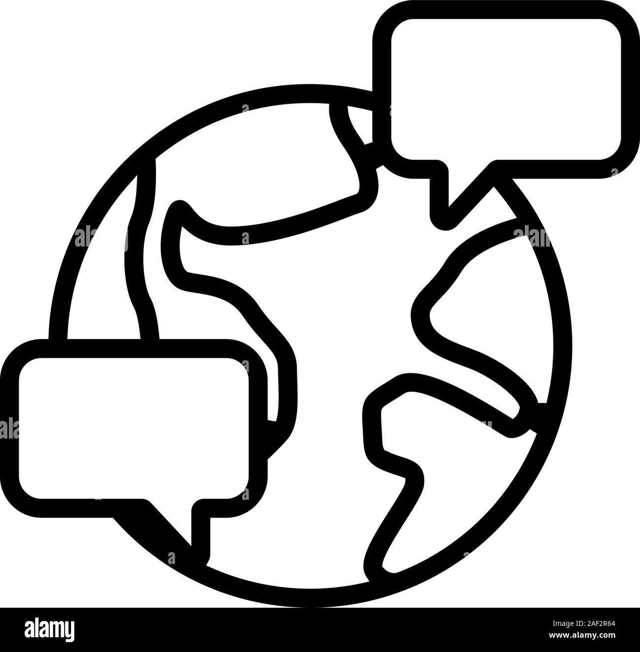 global communication icon vector. Isolated contour symbol illustration ...